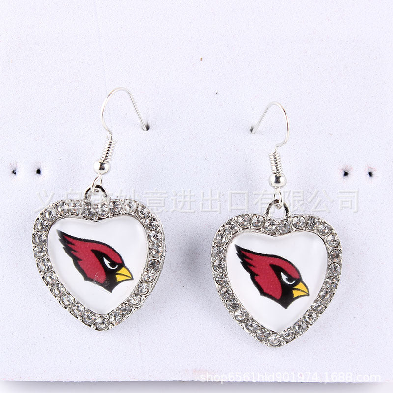 Wholesale Diamond Peach Dot  Logo Earrings